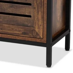 Wayland Rustic Wood And Metal 1 Door Shoe Storage Cabinet Brown/Black - Baxton Studio -Lush Living Store GUEST 576249f3 9b3c 4e7f 9765 100e1f4cd819