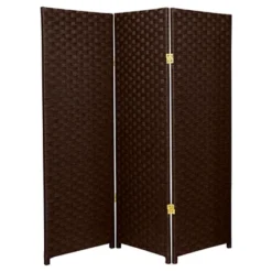 4 Ft. Tall Woven Fiber Room Divider (3 Panels) - Oriental Furniture -Lush Living Store GUEST 576f63cb e8e6 49a5 8365 a84d76788eb9