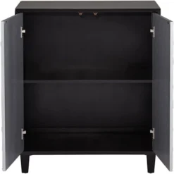 Studio 55D Firenze 30 1/2" Wide Black And Silver Accent Cabinet -Lush Living Store GUEST 57960915 0ab0 4637 bc5c 7abd1a81d389
