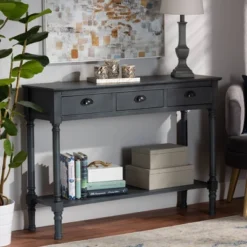 Garvey Wood 3 Drawer Entryway Console Table - Baxton Studio -Lush Living Store GUEST 57d07689 c623 4974 a73e 0e9c6db78cf6