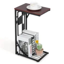 Costway 1PC2 PCS C-Shaped Side Sofa Narrow Snack Table For Living Room Bedroom Small Space -Lush Living Store GUEST 585e1ab0 c58a 44f0 aad0 4c164f5eaf72