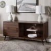 Single Door Mid-Century Modern TV Stand For TVs Up To 58" Dark Walnut - Saracina Home -Lush Living Store GUEST 588b31c2 2b1c 4a6e afd1 00e15c827d11