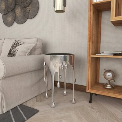 Contemporary Aluminum Melting Accent Table - Olivia & May 20 Contemporary Aluminum Melting Accent Table - Olivia & May - Image 18