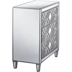 55 Downing Street Herringbone 32" Wide 3-Drawer Gray Mirrored Accent Chest -Lush Living Store GUEST 58aab7a5 4b8e 4fae a0f8 6a64f08fddef