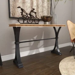 Industrial Wood Console Table Brown - Olivia & May -Lush Living Store GUEST 58b5ac35 3649 4043 a0d3 b6c2e0bc07a8