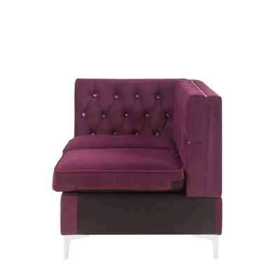 41" Jaszira Sofa Burgundy Velvet - Acme Furniture 4 41" Jaszira Sofa Burgundy Velvet - Acme Furniture - Image 2