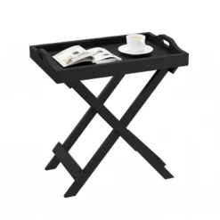 End Table With Removable Tray Top Black - Yorkshire Home
