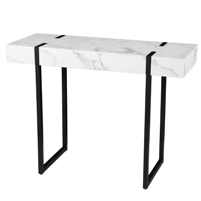 Wennan Modern Faux Marble Console Table Black/White - Aiden Lane 5 Wennan Modern Faux Marble Console Table Black/White - Aiden Lane - Image 3