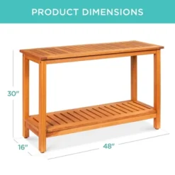 Best Choice Products 48in 2-Shelf Indoor Outdoor Wooden Console Table Multifunctional Buffet Bar Storage -Lush Living Store GUEST 59c87972 ba9e 42fc bdfc cfbe551bb5cf
