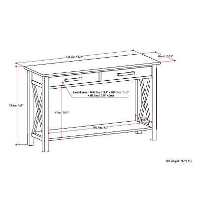 47" Waterloo Contemporary Console Sofa Table - Wyndenhall 12 47" Waterloo Contemporary Console Sofa Table - Wyndenhall - Image 10