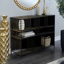 Industrial Mesh Metal Console Table Black - Olivia & May -Lush Living Store GUEST 5ac31344 155f 48ca 99d3 18d12182d7d6