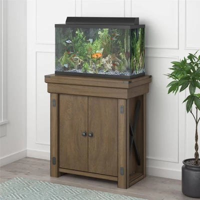 Wildwood 20 Gallon Aquarium Or Terrarium Tank Stand, Rustic Gray - Ollie & Hutch 5 Wildwood 20 Gallon Aquarium Or Terrarium Tank Stand, Rustic Gray - Ollie & Hutch - Image 3
