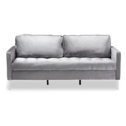 Baxton Studio Clara Velvet Fabric Upholstered 3 Seater Sofa Gray - BaxtonStudio 17 Baxton Studio Clara Velvet Fabric Upholstered 3 Seater Sofa Gray - BaxtonStudio -Lush Living Store GUEST 5b59f443 22d2 4e95 92e8 e6f0c1ccbbdd