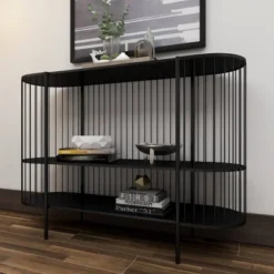 Contemporary Metal Console Table Black - Olivia & May -Lush Living Store GUEST 5b7ba370 8aab 4cf5 962d 8065be6a5926