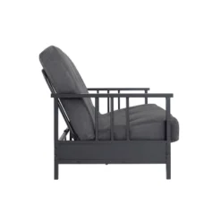 Full Harlow Metal Arm Futon Black/Gray - Room & Joy -Lush Living Store GUEST 5baebf3b e43b 48db ad0e 6964b8d85654