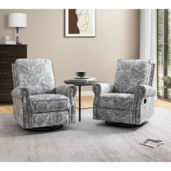 Set Of 2 Pablo Traditional-normal Manual Swivel Glider Recliner With Nailhead Trims For Living Room | KARAT HOME -Lush Living Store GUEST 5bd6ac91 2864 41ae 9eb4 4364e1369c63
