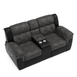 Melio Loveseat With 2 Powered Recliners Gray/Black - HOMES: Inside + Out 8 Melio Loveseat With 2 Powered Recliners Gray/Black - HOMES: Inside + Out -Lush Living Store GUEST 5c2e8a4a 3896 4ce4 b031 27a4070c4053