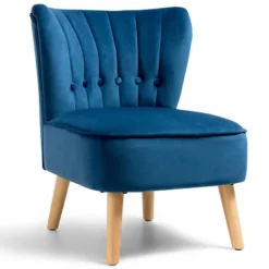 Costway Armless Accent Chair Tufted Velvet Leisure Chair Single Sofa Upholstered BlueGreenPink -Lush Living Store GUEST 5c4bb462 d622 47fe 873d 0e64373adf5e