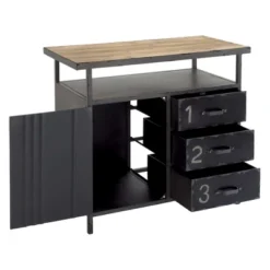 Metal Utility Cabinet With Wood Top Steel Gray - Olivia & May -Lush Living Store GUEST 5c7cd1e1 39fe 46a3 be0e 1c1842941ee8