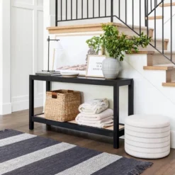 Console Table With Woven Rattan Shelf Black - Threshold™ Designed With Studio McGee -Lush Living Store GUEST 5cacba25 9de0 4a9b 86d8 dd94f14308e1