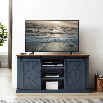 58" TV Stand For TVs Up To 65" Navy - Home Essentials 3 58" TV Stand For TVs Up To 65" Navy - Home Essentials