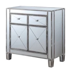 Gold Coast Vineyard 2 Drawer Mirrored Cabinet Weathered Gray - Breighton Home -Lush Living Store GUEST 5cd9a352 96ec 47a8 87f0 17a0fa4700eb