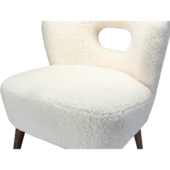 Inès Upholstery Fluffy Fabric Accent Barrel Chair | Karat Home - Ivory Solid -Lush Living Store GUEST 5cdac916 c07f 435b 9436 1eaf7c77414e