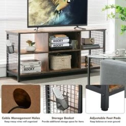 Costway 3-Tier TV Stand For TV's Up To 65'' Entertainment Media Center W/Storage Basket -Lush Living Store GUEST 5d098bbb eb5b 4fae 839b 494e8ab7d0f8