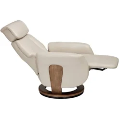 BenchMaster Taupe Faux Leather Swivel Recliner Chair Modern Armchair Comfortable Manual Reclining Footrest For Bedroom Living Room -Lush Living Store GUEST 5d1a16a4 267c 43cc 87fe 5a55fa4bca25