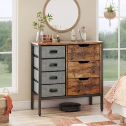 Bestier Buffet Hallway And Living Room Storage Cabinet With 7 Drawers For Home Office And Bedroom For Decluttering And Organization, Rustic Brown -Lush Living Store GUEST 5d627b84 5f73 41df a360 c09d1ca73902