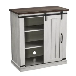 32" TV Stand For TVs Up To 40" Saw Cut Off White With Dark Walnut Desktop - Home Essentials -Lush Living Store GUEST 5e0fbbde 5668 4a2d aa7d 62d125dcbe00