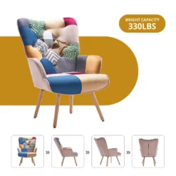 FERPIT Upholstered Wingback Accent Chair & Rocking Chair With Rubberwood Legs & Rockers 12 FERPIT Upholstered Wingback Accent Chair & Rocking Chair With Rubberwood Legs & Rockers -Lush Living Store GUEST 5e17a6fe 84f7 4754 a94b 210b20067139