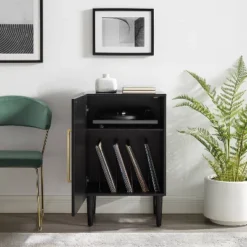 Everett Record Player Stand Matte Black - Crosley -Lush Living Store GUEST 5f956248 6cbf 4494 a6f6 ebfd24d0f148