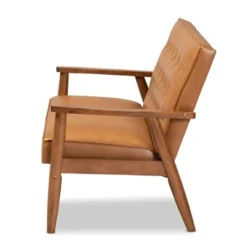 Sorrento Mid-Century Faux Leather Upholstered Wood Loveseat Walnut/Brown - Baxton Studio -Lush Living Store GUEST 5fc7c955 dee1 49a6 b6f8 a0c5fadd5f5a