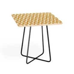 Charly Clements Vintage Checkered Sunshine Side Square Table - Deny Designs -Lush Living Store GUEST 5fc82353 8386 4804 864a ac75640c014b