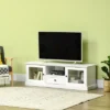 HOMCOM Modern TV Stand Cabinet For TVs Up To 60 Inches, Entertainment Center With Drawer And Glass Doors For Living Room, White 2 HOMCOM Modern TV Stand Cabinet For TVs Up To 60 Inches, Entertainment Center With Drawer And Glass Doors For Living Room, White -Lush Living Store GUEST 5fcb3b01 f1e3 48ce 9ac7 4116f9a1afd4