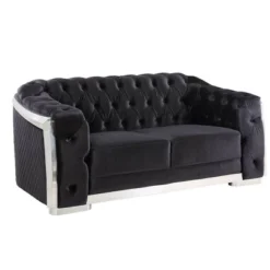 71" Pyroden Loveseat Black Velvet/Chrome Finish - Acme Furniture 10 71" Pyroden Loveseat Black Velvet/Chrome Finish - Acme Furniture -Lush Living Store GUEST 602e691c f746 4470 8fec adbeb120c9b3