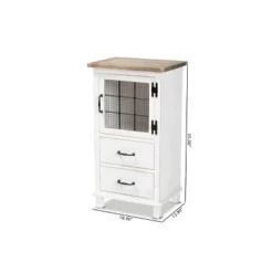 Faron Finished Wood 2 Drawer Storage Cabinet White/Oak Brown - Baxton Studio 17 Faron Finished Wood 2 Drawer Storage Cabinet White/Oak Brown - Baxton Studio -Lush Living Store GUEST 6074802f 027b 42c9 88b6 0a805cf302e0