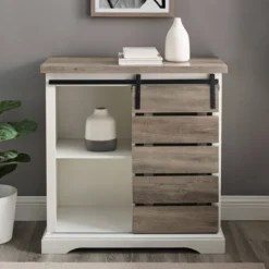 Tertia Modern Transitional Accent Cabinet With Sliding Plank Door - Saracina Home -Lush Living Store GUEST 60839e3e 938c 4f37 a473 54180beeabf7