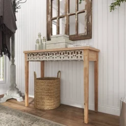 Large Farmhouse Wood Console Table Brown - Olivia & May 22 Large Farmhouse Wood Console Table Brown - Olivia & May -Lush Living Store GUEST 608bf488 511e 4594 b63f 5ace95ed581f