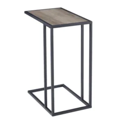 23" Modern Rectangle Two-Tone C Side Table With Metal Base - Saracina Home -Lush Living Store GUEST 60d202d8 3d4a 432c abd0 7647db4d46f5