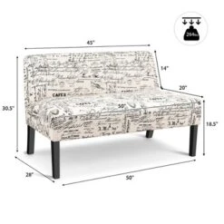 Costway Loveseat Sofa Fabric Settee Bench Bed Chair Wooden Leg Living Room -Lush Living Store GUEST 60f15626 d4cf 4405 ba4d 76688600cbb4