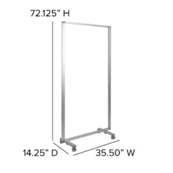 Flash Furniture Transparent Acrylic Mobile Partition With Lockable Casters, 72"H X 36"L 11 Flash Furniture Transparent Acrylic Mobile Partition With Lockable Casters, 72"H X 36"L -Lush Living Store GUEST 616d6f31 bfe8 4936 a9c1 09fdcc382a33