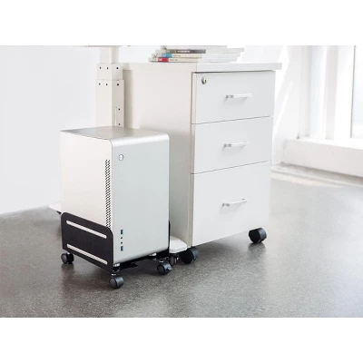 Monoprice Steel Computer Case CPU Tower Mobile Stand - Black Powder-Coated Steel Construction - Workstream Collection 6 Monoprice Steel Computer Case CPU Tower Mobile Stand - Black Powder-Coated Steel Construction - Workstream Collection - Image 4