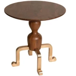 Inmod Juno Wood Side Table Gold/Walnut -Lush Living Store GUEST 618ad3a2 bd0a 472c a9b0 de8de84da4bd