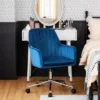 Costway Velvet Accent Office Armchair Adjustable Swivel Removable Cushion PinkBlueGrey -Lush Living Store GUEST 61b4eed6 d6e8 4dd3 8b4c 8a2c578c51ba