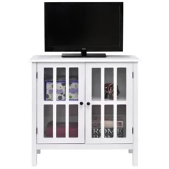 Tangkula Storage Sideboard Glass Door Accent And Display Cabinet White/Brown -Lush Living Store GUEST 61d9b63f 96e4 4698 9031 d605b1a7031a