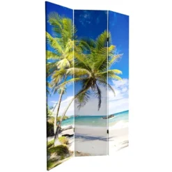 6" Double Sided Sunset Palms Canvas Room Divider Blue - Oriental Furniture -Lush Living Store GUEST 62217261 2ab2 4001 b46c aed7fbe20fcd