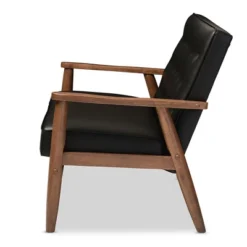 Sorrento Mid-Century Retro Modern Faux Leather Upholstered Wooden 2 Seater Loveseat - Baxton Studio -Lush Living Store GUEST 62267c1d 90e8 44cf b992 60b6d95ce303