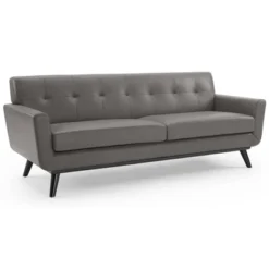 Engage Top-Grain Leather Lounge Living Room Sofa - Modway